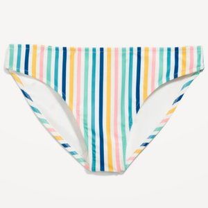 NWT Old Navy Women's White Rainbow Striped Low Rise Bikini Swim Bottom - Size 3X